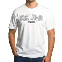 Girl Dad T-Shirt | Established 2026 Varsity Lettering | 100% Cotton Premium Tee | Unique New Dad Gift and Baby Announcement Outfit