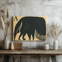 Anteater Wall Art | Minimalist Alphabet Letter A Nursery Decor | Gallery Wrap Canvas Print | Modern Animal Lover Gift