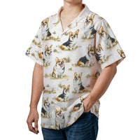 Corgi Hawaiian Shirt | Cute Dog Print Beach Top | Premium Lightweight Polyester | Perfect Gift For Dog Lovers And Pet Owners