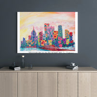 Pittsburgh In Bloom Canvas Art | Floral Skyline Cityscape Painting | Premium Gallery Wrapped Decor | Unique Home & Office Gift
