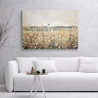 Jesus Walking With Child Canvas Print | Religious Wildflower Field Wall Art | Premium 1.25-inch Gallery Wrap | Inspirational Christian Gift for Home