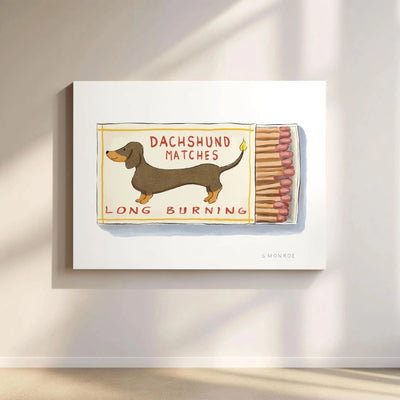 Dachshund Wall Art | Whimsical Dog Illustration Canvas | Premium Gallery Wrap Decor | Gift For Dachshund Lovers