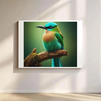 Motmot Bird Wall Art | Vibrant Tropical Turquoise Bird Canvas | Premium 1.25" Gallery Wrap | Nature-Inspired Home Decor Gift