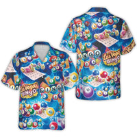 Las Vegas Bingo Hawaiian Shirt | Casino Night Graphic Print | Lightweight Woven Polyester | Fun Birthday Gift For Bingo Players And Gamblers