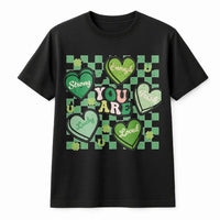 St. Patricks Day T-Shirt | Retro Lucky Shamrock Heart Graphic | Premium Cotton Unisex Tee | Cute Teacher Gift & Holiday Apparel
