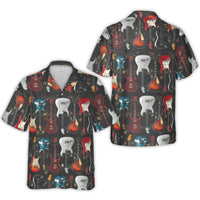 Electric Guitar Hawaiian Shirt | Music Lover All-Over Print | Lightweight Breathable Polyester | Premium Musician Gift for Men
