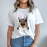 German Shepherd Easter Shirt | Bunny Ears Dog Graphic Tee | Premium 100% Cotton Spring Gift | Unisex Cute Dog Lover Present