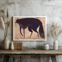 Black Fox Canvas Wall Art | Stylized Minimalist Woodcut Print | Premium Gallery Wrap Decor | Nature Inspired Gift for Living Room