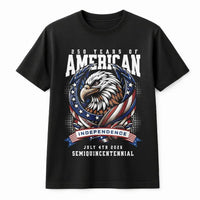 250 Years Of American Independence T-Shirt | Patriotic Bald Eagle Graphic | 100% Cotton Premium Tee | July 4th 2026 Semiquincentennial Gift