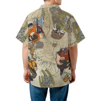Viking Hawaiian Shirt | Fantasy Map Beer Print | Premium Woven Polyester | Unique Gift for Fantasy Fans & Beer Lovers