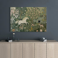 Enchanted Forest Canvas Wall Art | Whimsical Horse and Fawn Landscape | Premium 1.25-Inch Gallery Wrap | Magical Woodland Decor for Home