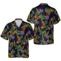 Whiskey Hawaiian Shirt | Tropical Floral & Bourbon Bottle Print | Premium Woven Polyester | Fun Vacation Gift for Men