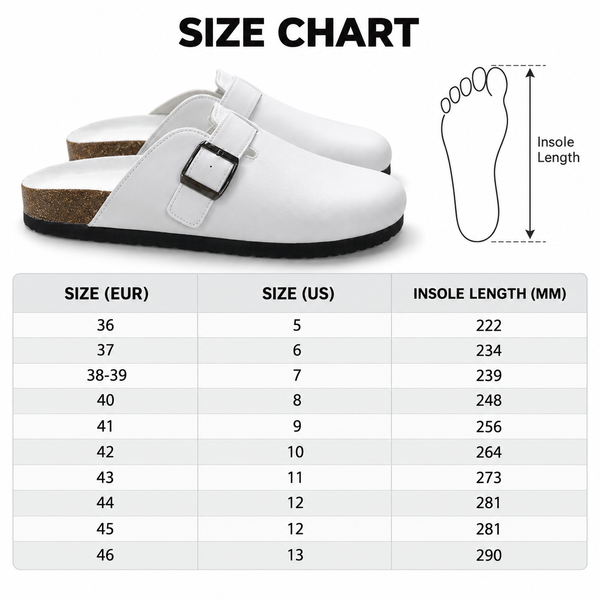Buffalo Gameday Bloom Clogs - Size Chart