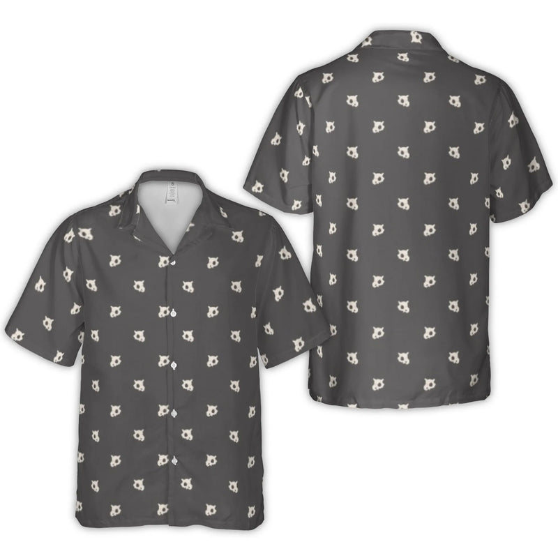 Cat Skull Hawaiian Shirt | Gothic All-Over Print Button Up | Breathable Polyester Aloha Top | Edgy Summer Gift for Alternative Fashion Lovers