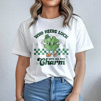 St Patrick's Day T-Shirt | Retro Lucky Clover Graphic Tee | 100% Cotton Premium Unisex Shirt | Funny Irish Gift for Men and Women