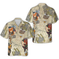 Viking Hawaiian Shirt | Fantasy Map Beer Print | Premium Woven Polyester | Unique Gift for Fantasy Fans & Beer Lovers