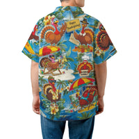 Thanksgiving Hawaiian Shirt | Funny Turkey Beach Vacation Print | Durable Breathable Polyester | Holiday Gift For Men And Women