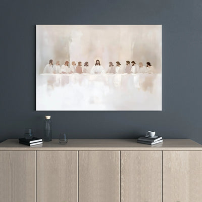 The Last Supper Canvas Print | Minimalist Jesus and Apostles Wall Art | Premium Gallery Wrap Decor | Christian Home Gift for Living Room