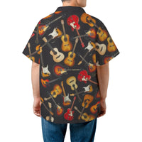 Guitar Hawaiian Shirt | All-Over Music Print Cuban Collar | Lightweight Woven Polyester | Unique Gift for Musicians and Guitar Lovers