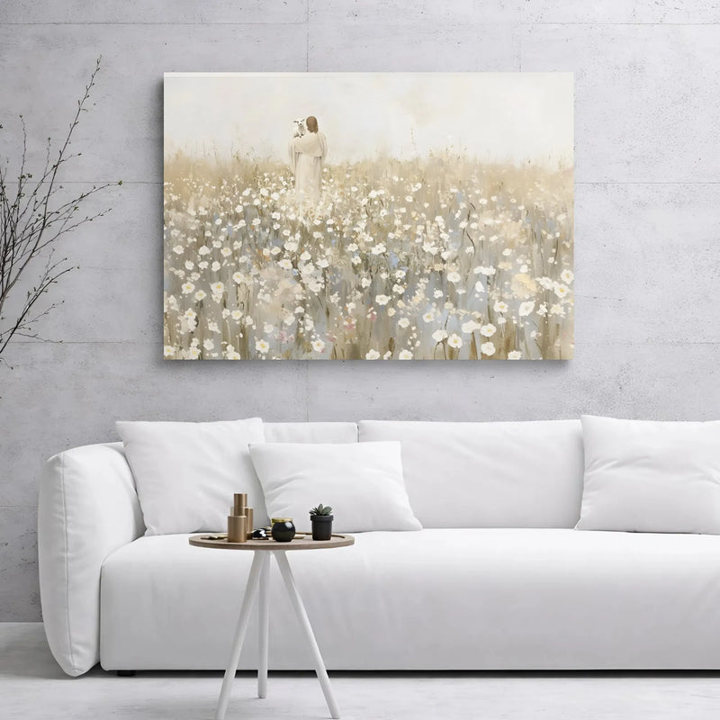 Jesus With Lamb Wall Art | Biblical Shepherd Canvas Print | Premium 1.25-Inch Gallery Wrap | Christian Home Decor & Religious Gift