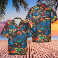 Thanksgiving Hawaiian Shirt | Funny DJ Turkey Party Print | Lightweight Woven Polyester | Unique Holiday Gift for Men