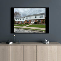 Suburban Townhouse Canvas Wall Art | Architectural Photography Print | Premium Gallery Wrapped Canvas | Home and Office Decor Gift
