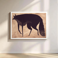 Black Fox Canvas Wall Art | Stylized Minimalist Woodcut Print | Premium Gallery Wrap Decor | Nature Inspired Gift for Living Room