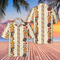 Thanksgiving Hawaiian Shirt | Turkey Pumpkin Pie Festive Print | Premium Lightweight Polyester | Funny Holiday Gift For Men And Women