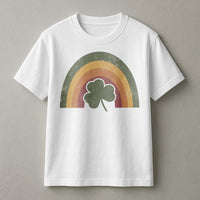 St Patrick's Day Shamrock T-Shirt | Retro Rainbow Graphic Tee | 100% Cotton Premium Quality | Lucky Irish Gift for Women and Men