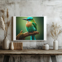 Motmot Bird Wall Art | Vibrant Tropical Turquoise Bird Canvas | Premium 1.25" Gallery Wrap | Nature-Inspired Home Decor Gift