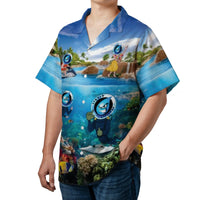 Scuba Diving Hawaiian Shirt | Tropical Ocean Coral Reef Print | Breathable Woven Polyester | Fun Vacation Gift for Divers